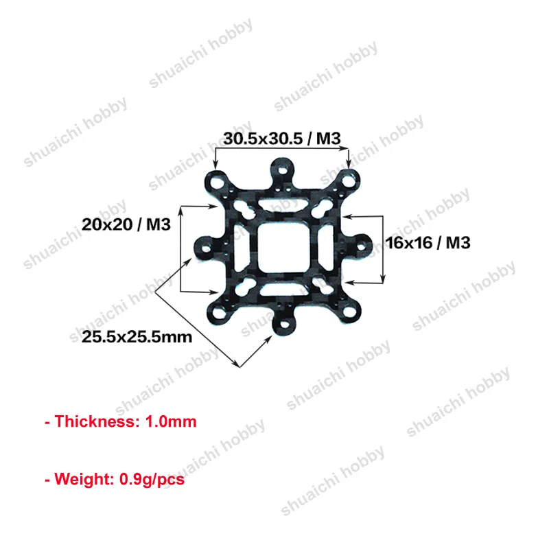 2PCS Flight Control Adapter Board Carbon Fiber Omnidirectional 30.5/25.5/ 20/16mm Conversion Plate for M2/M3 FPV RC Racing Drone