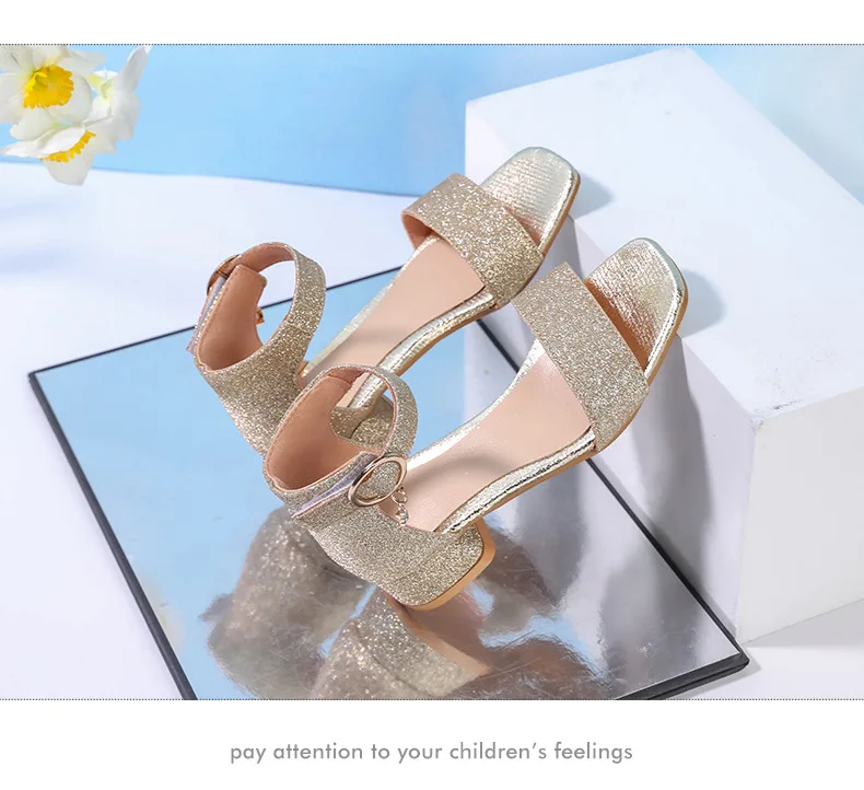 Modische Kinder-Sommersandalen mit Pailletten, einfache Mädchen-Freizeitschuhe, Prinzessinnen-Schuhe mit niedrigem Absatz, Hochzeitsschuhe, Party-Sandalen für Kinder, High-Top-Sandalen – Detail 10
