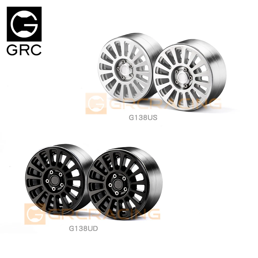 Grc 1 paire de roues métalliques de 1.9 pouces adaptées aux roues d'escalade de Simulation 1/10 pour Trax Trx4 Axial Scx10 Yikong D90 Km Tank 300