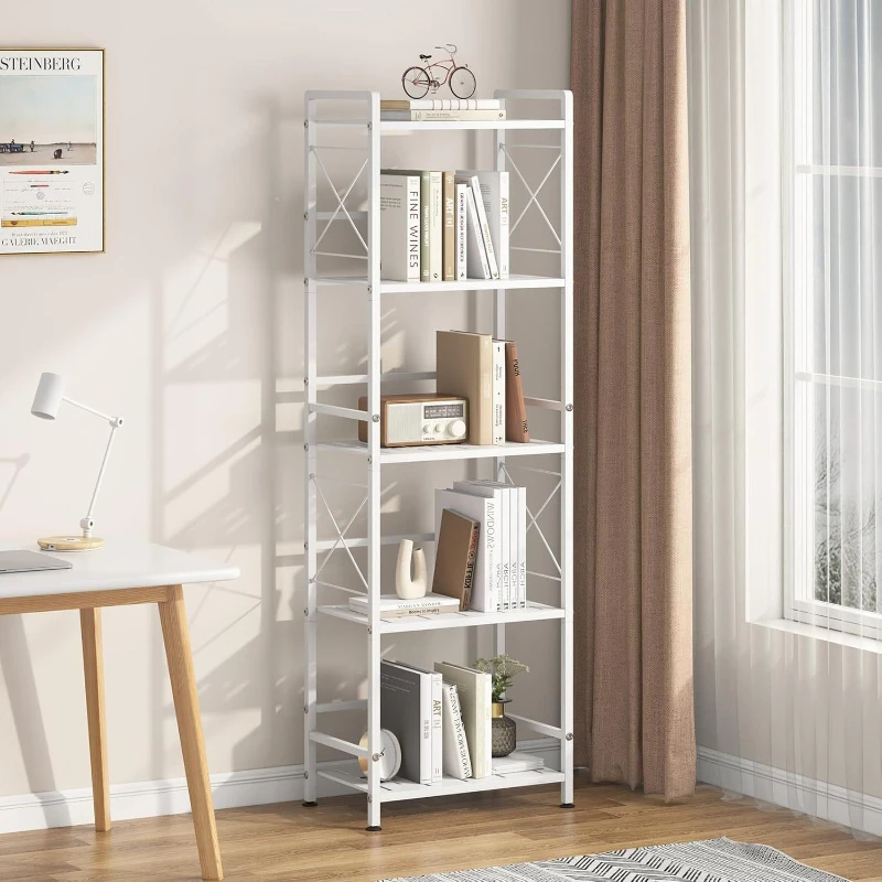 

5-Floor metal bookshelf bathroom storage vertical kitchen storage organizer display bookshelf living room