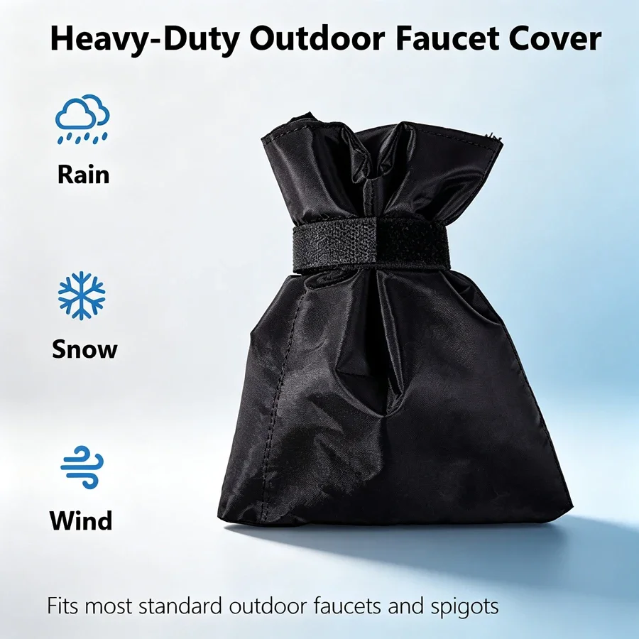 Outdoor Faucet Cover, Winter Freeze Protection Insulated Tap Cover, Waterproof Garden Spigot Hose Bib Protector