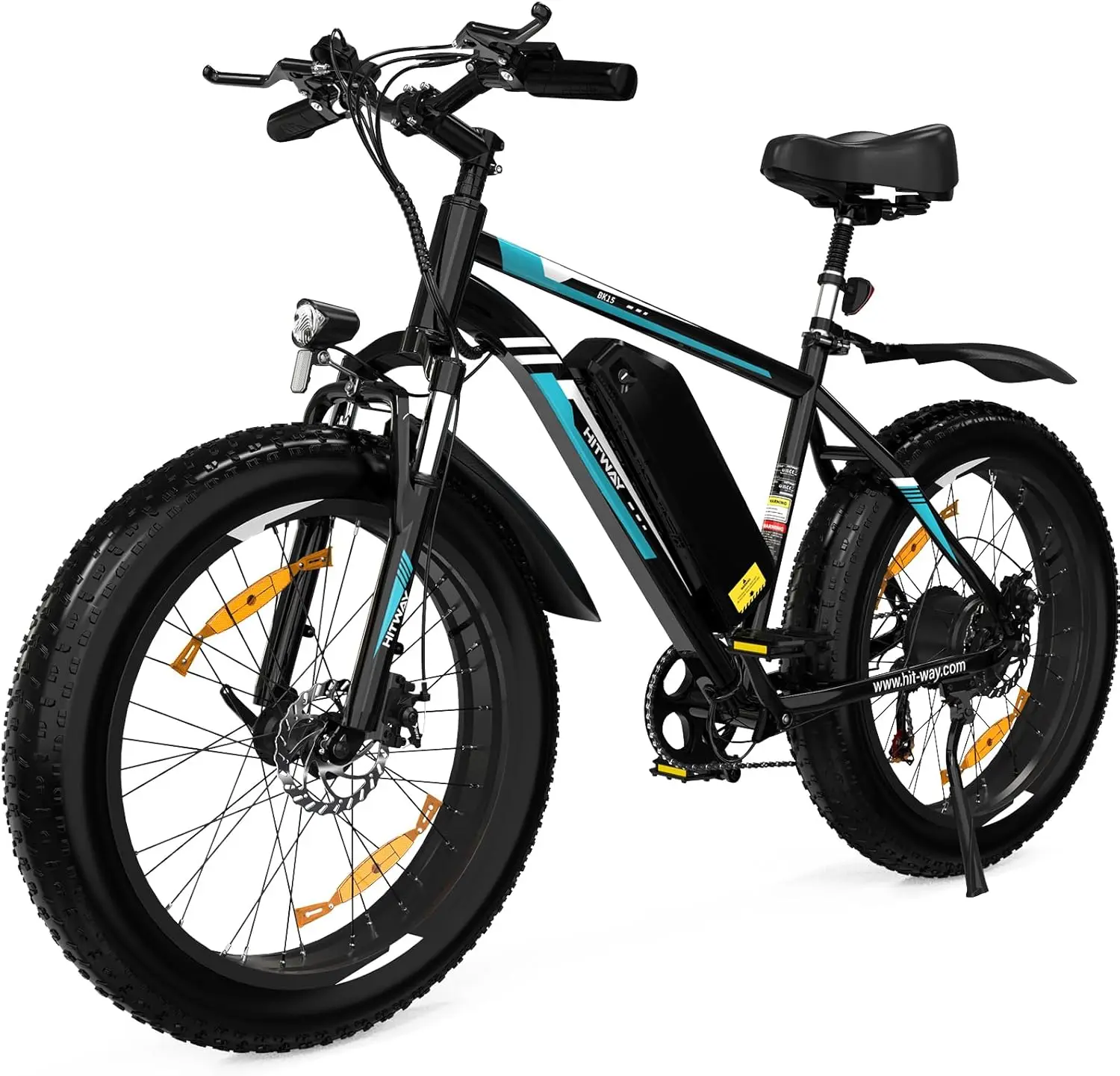 HITWAY Electric Bike E Mountain Bike, 26 * 4.0 Electric Bicycle Commute E-bike with 48V15Ah Removable Battery, 7 Speed