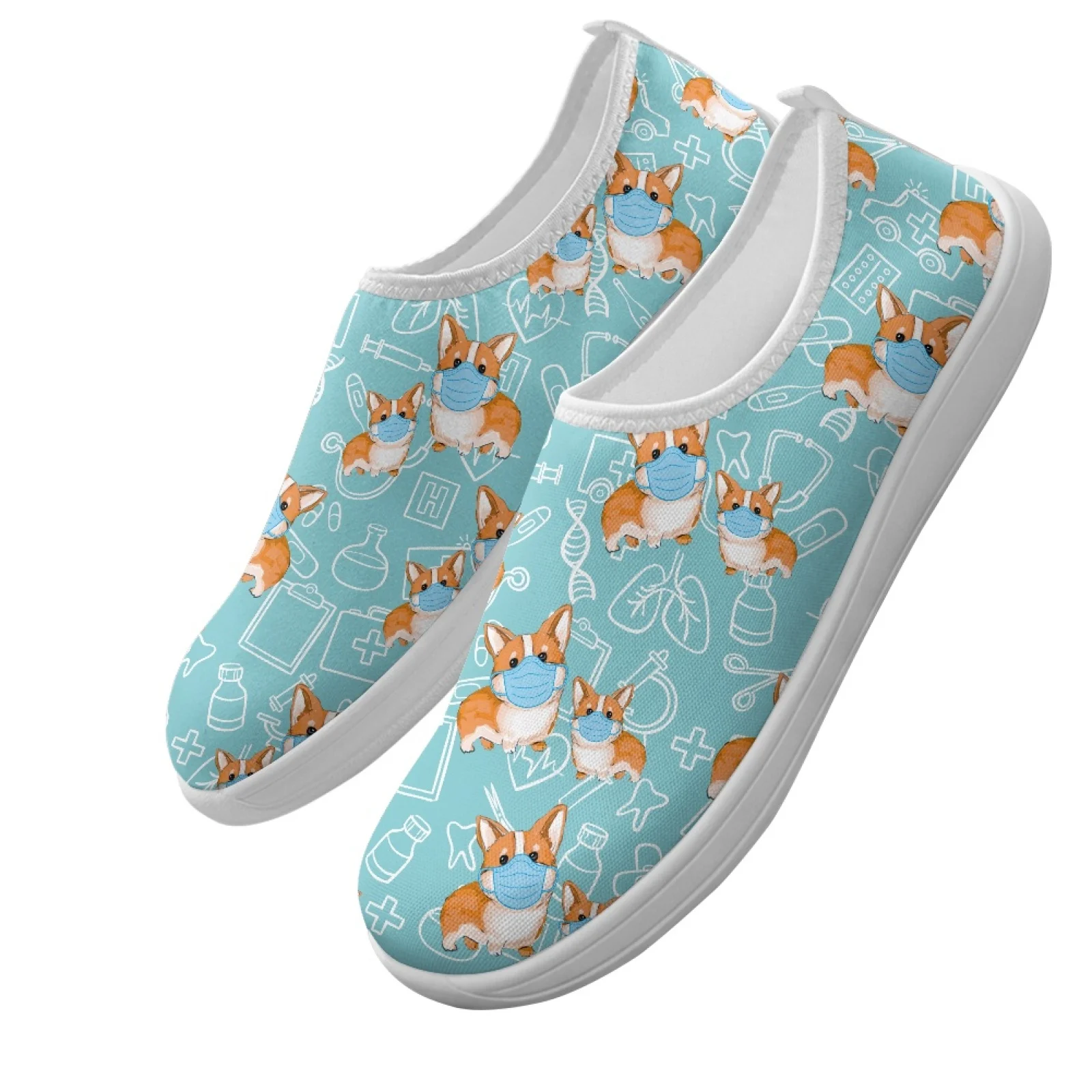 XIXIRIMIDO Slip-on Wide-toed Shoe Nurse Shoes Men's Sneakers and Casual Shoes Zapatillas de Mujer Tenis Feminino Corgi Doctor