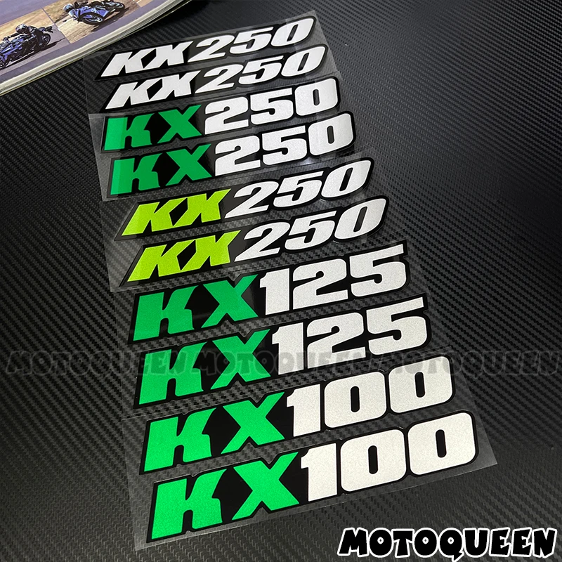 

Наклейки на колесные диски и бензобак для мотоциклов Kawasaki KX 100 125 250 KX100 KX125 KX250, боковые светоотражающие наклейки-декали