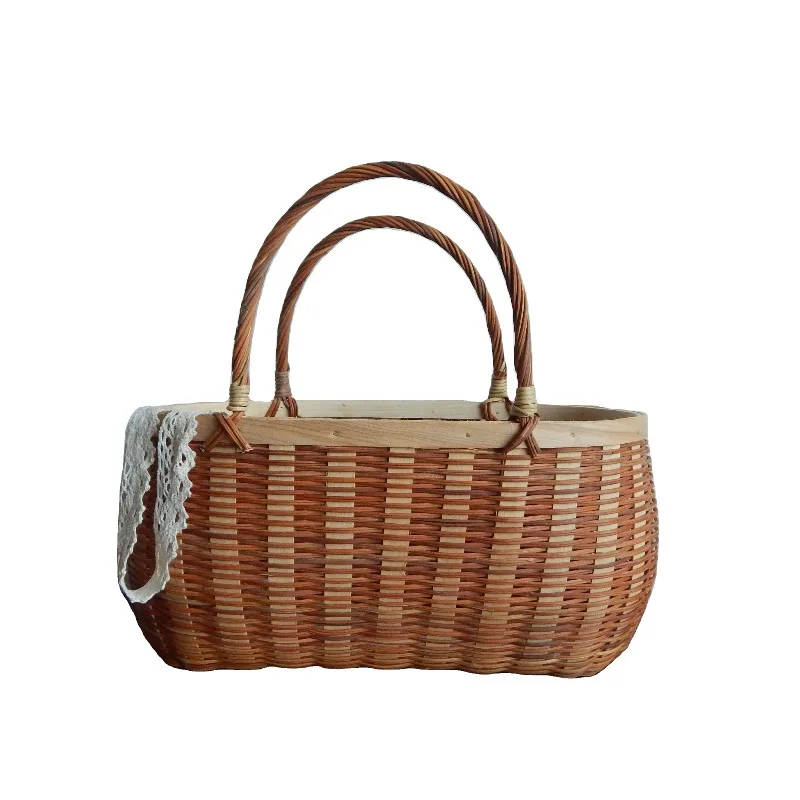 

Outdoor picnic rattan mango hanging basket woven household vegetable basket