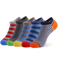 5 Pairs Low Cut Men Socks Solid Color Stripe Breathable Cotton Socks Sport Short Socks Women Men Funny Ankle Socks Rugby Socken