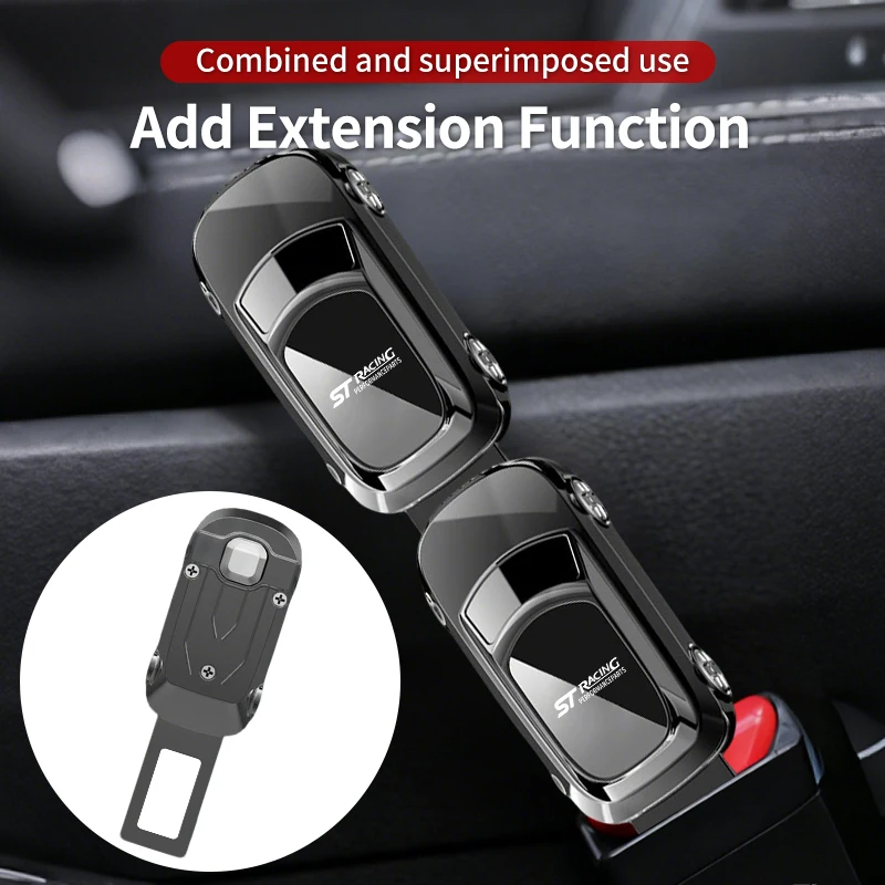 Metal Car Seatbelt Buckle Extender Safety Belt Lock Buckle Clip Interior For Ford Focus Fiesta Ranger Mustang Escort Falcon Flex