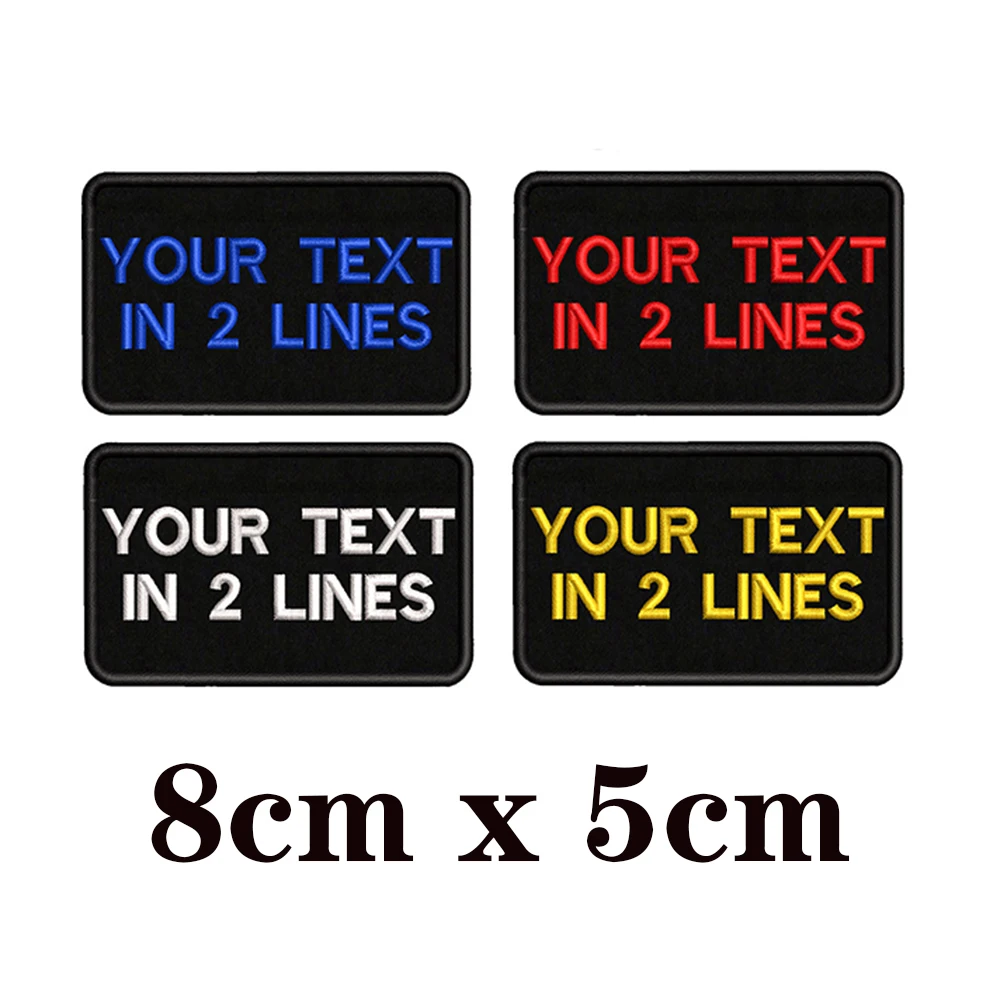 1PC 8cmx5cm Custom Personalized Name number Patch Stripes Badge tags chevrons Armband Iron On Or Hook Loop embroidered