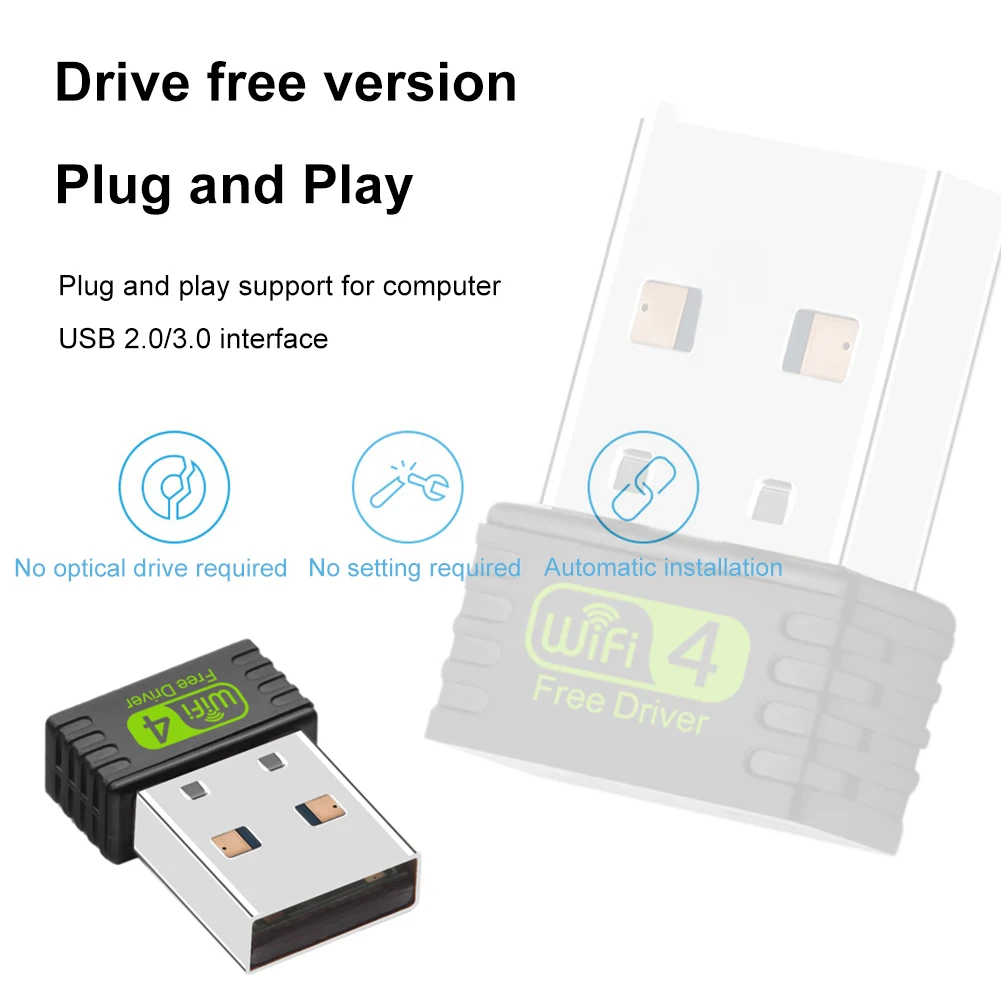Mini USB WiFi Bluetooth Adapter 2.4GHz Wireless Network Card WiFi Dongle 150Mbps USB Dongle Network Card for PC/Laptop/Desktop