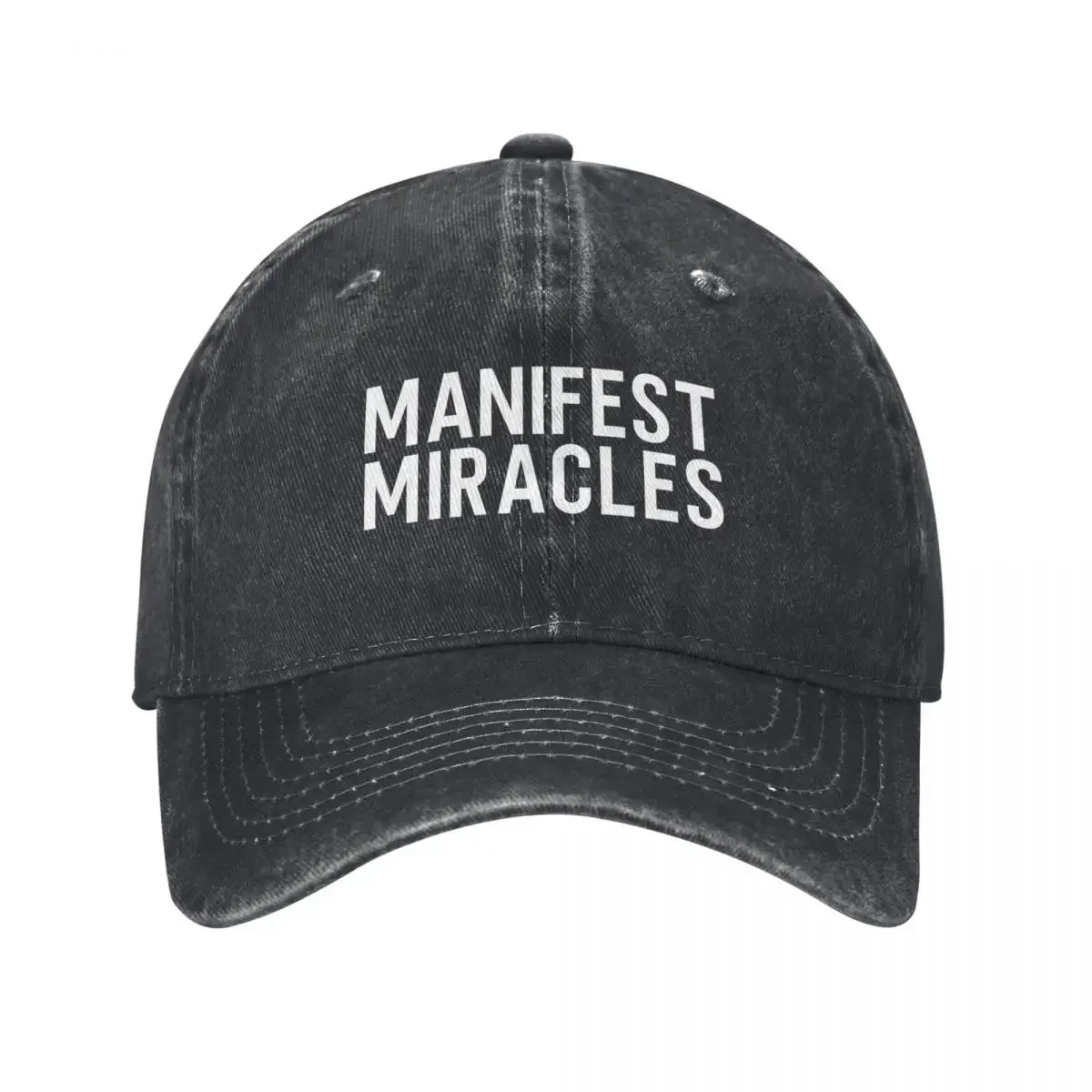 Casquette de baseball simple noir et blanc Manifest Miracles, chapeaux amusants Hip Hop, casquettes personnalisées, chapeau de plage pour hommes et femmes