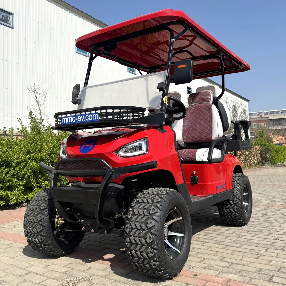 MMC 72V Lithium Battery 4 Front+2Rear 6 Seats off road tire CE Approved with pedal folding glass Club Car Electric Golf Cart