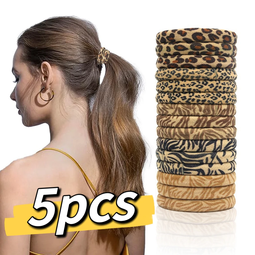 

5/10/20pcs Women Leopard Print High Elastic Hair Ties Scrunchies Girls Ponytail Holder Hair Rings Rope Fashion Hair Accessories