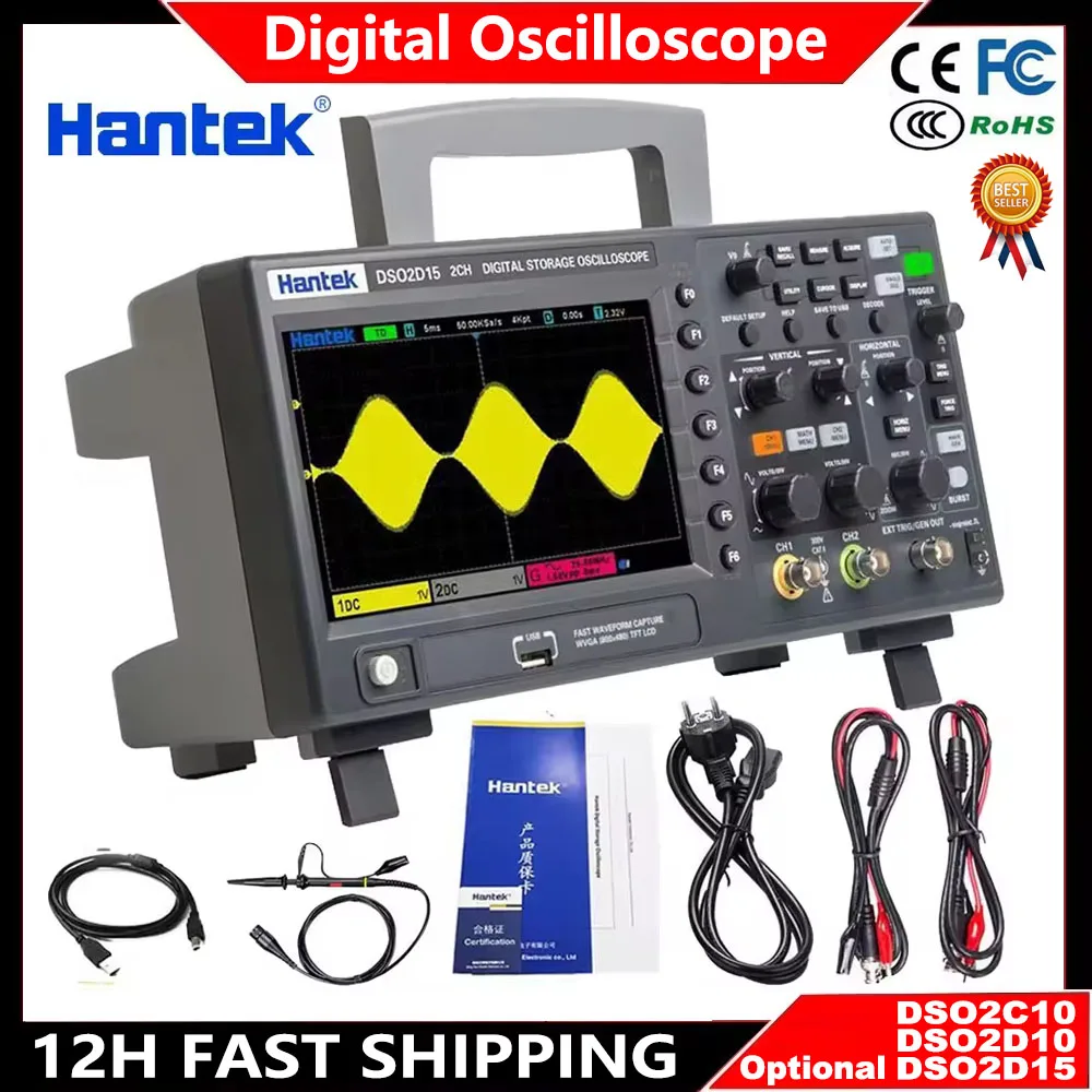 Recensione Dettagliata del Hantek DSO2D15 2C10: Oscilloscopio Digitale 2 Canali da 100 MHz per Tecnici e Appassionati