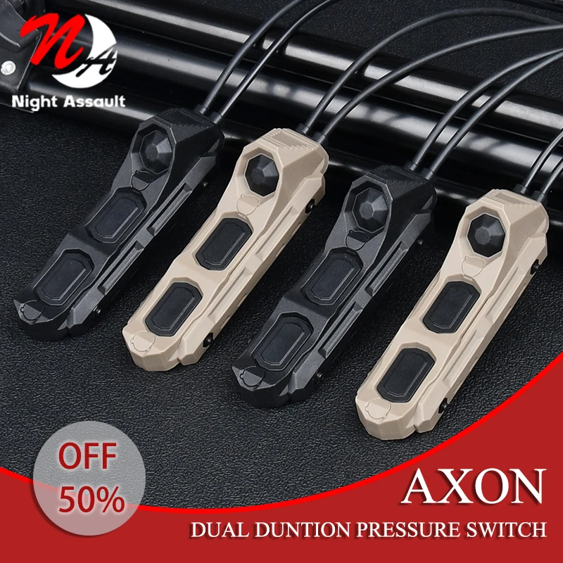 

Airsoft Axon Tactical Dual Function Pressure Remote Switch for M300 M600 Weapon Scout Flashlight PEQ-15 DBAL-A2 MAWL NGAL Laser