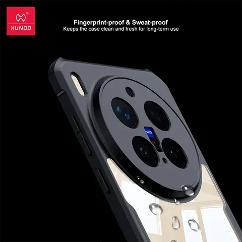 Xundd For VIVO X300 X300 Pro Ultra Case,Airbag Anti-drop Shell Acrylic+TPU Back Stripes Transparent Cover With Magnetic Stand