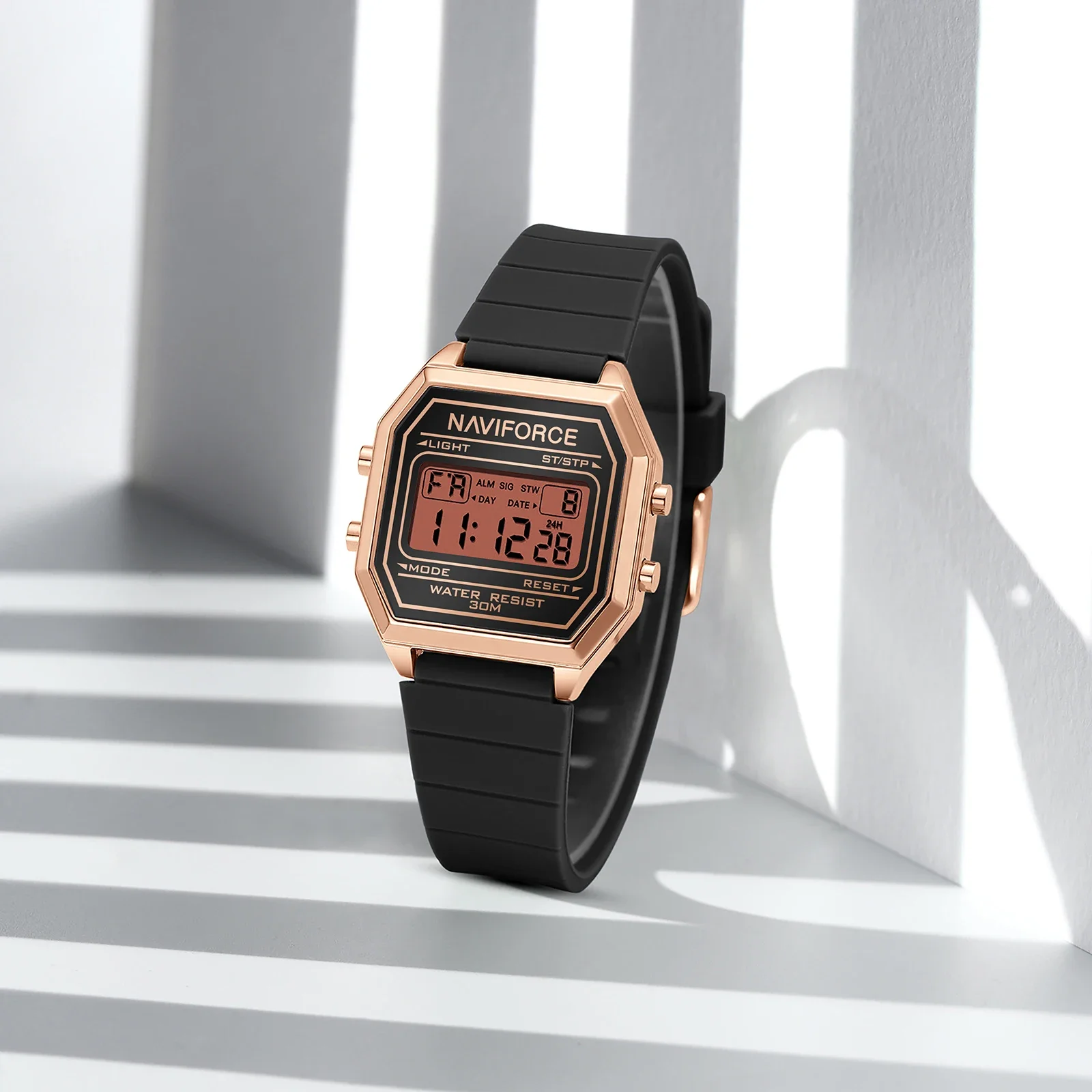 NAVIFORCE NF5063T Women's LCD Digital Sports Watch Silicone Strap Time Display 3ATM Waterproof Woman Fashion Watches - Image 5
