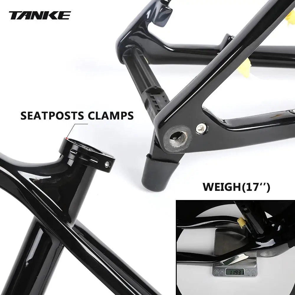 TANKE 29er Carbon Mountain Bike Frame Boost 148mm MTB Carbon Bicycle Frame Disc Brake Hard Tail T800 Carbon Fiber BicicletaFrame view 3