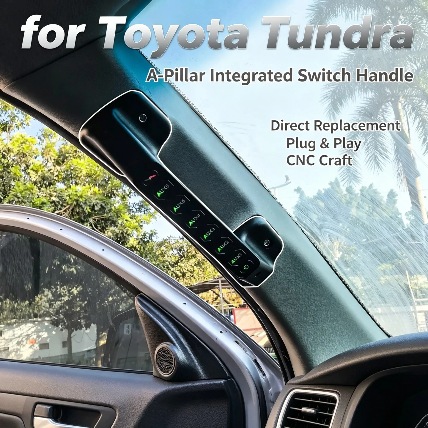 For Toyota Tundra 2006-2013 Car A-Pillar Handle Switch Integrated 6 Gang Wireless Remote Control Led Spotlight Switch Panel