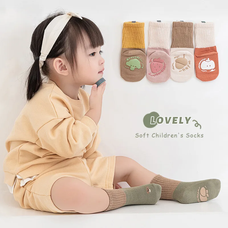 New Cartoon Glued Baby Trampoline Socks Baby Children's Anti Slip Floor Socks with High Elastic and Anti Slip Socks Kids Socks