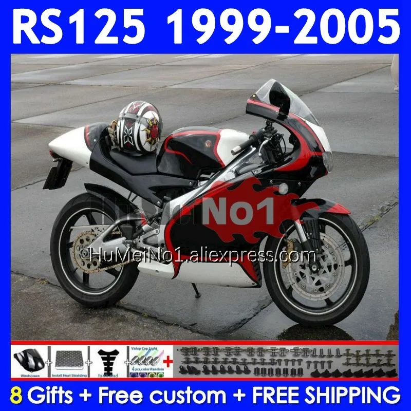 RS125R For Aprilia RS 125 R RR RS4 RS-125 311No.17 RS125 White black 99 00 01 02 03 04 05 1999 2000 2001 2002 2003 2005 Fairing