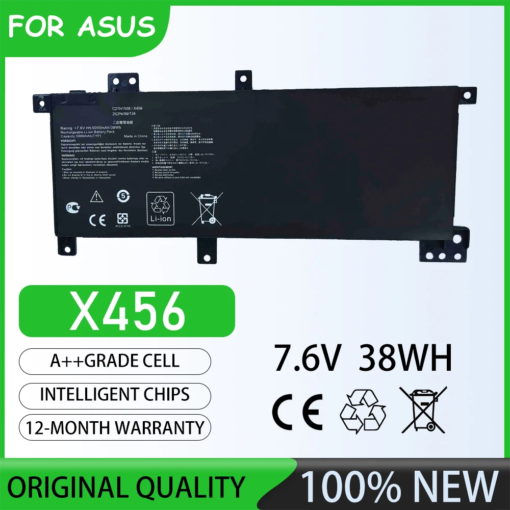 Brand New 7.6V 38Wh X456 Battery code:C21N1508 Notebook Laptop Battery For ASUS X456UQ X456 X456UF