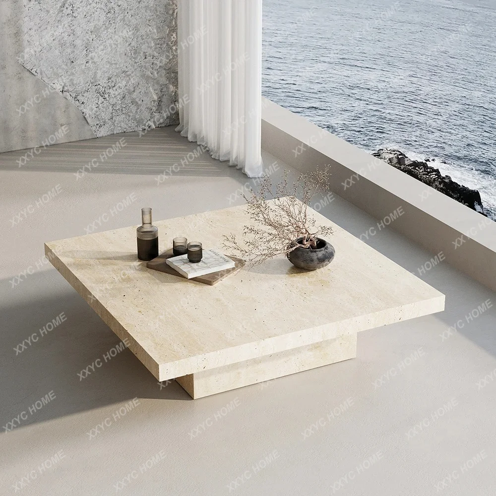 Ice silk blue jade marble Italian light luxury rock slab square living room tea table coffee table