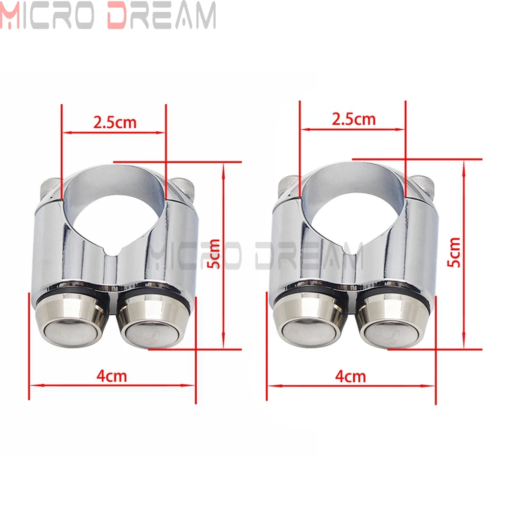 Dubbele Momentary Knoppen Motorfiets 7/8 "& 1" Stuur Schakelaar Motor Claxon Elektrische Start Kill Lamp licht AAN UIT - afbeelding 1