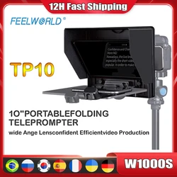 FEELWORLD TP10 Teleprompter for iPad Tablet DSLR Camera Smartphone Shooting Compatible with iOS/And /Android Portable Folding