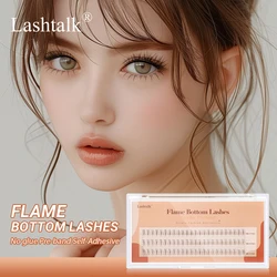 Lashtalk 1Box Flame Style Self Adhesive DIY Eyelash Bottom Lower Lash 72 Clusters No Glue Remover One-Step Press On Pre-Glued