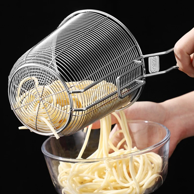 2 Pcs Hot Pot Strainer Stainless Steel Colander Household Fried Basket Net Leaking Hot Pot Filter