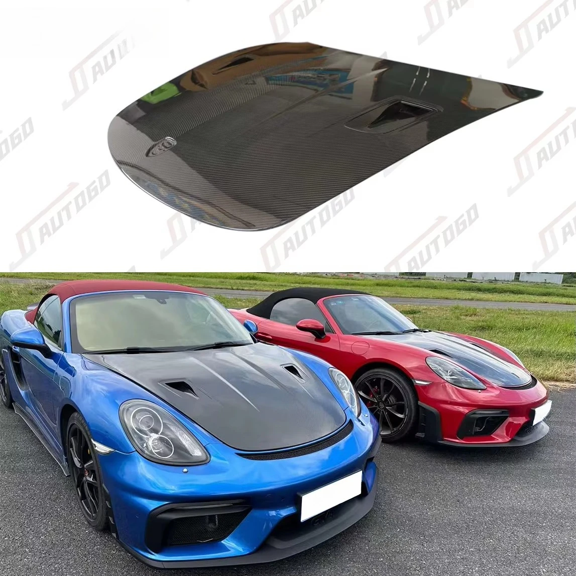 

RS Style Carbon Fiber Hood Upgrade, Auto Modification Bonnet Cover for Cayman Boxster 718 981 982 2016-2023