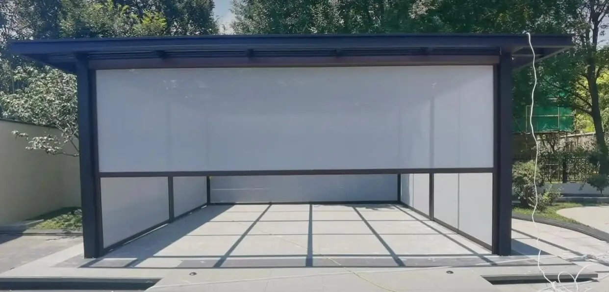Outdoor Blinds /Shade Motorized Windproof  Window Roller Zip Track Blinds /outdoor Pergola Blinds
