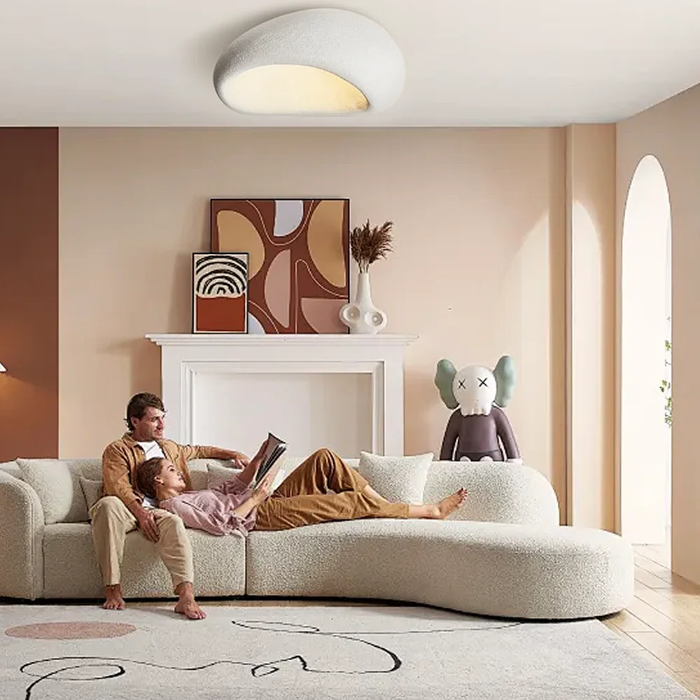 Nordycki minimalistyczny Wabi Sabi E27 lampy sufitowe Led żyrandol kremowy styl sypialnia lampy sufitowe Lustre Decor oprawy oświetleniowe Led