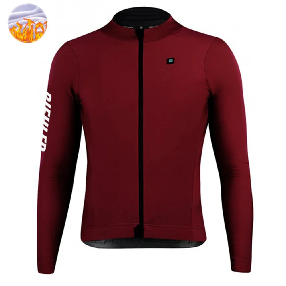 Biehler Winter Thermal Fleece Cycling Jersey Men Bike Long Sleeve Warm Tops Ropa Ciclismo Hombre Outdoor Sports Bicycle Jackets