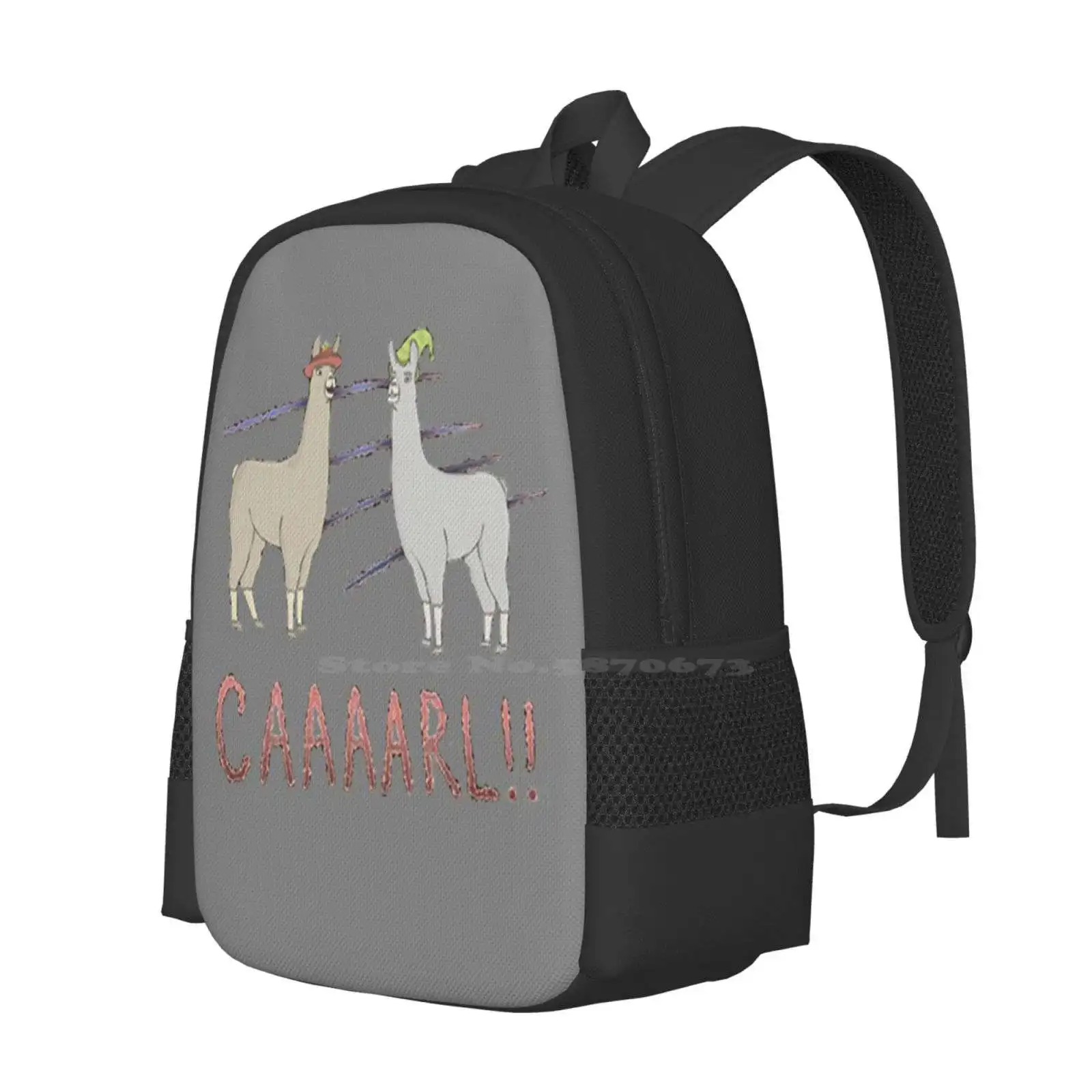 Llamas With Hats-Carl! Hot Sale Backpack Fashion Bags Llamas With Hats Carl Paul Secret Agent Bob Film Cow Drowning Raft