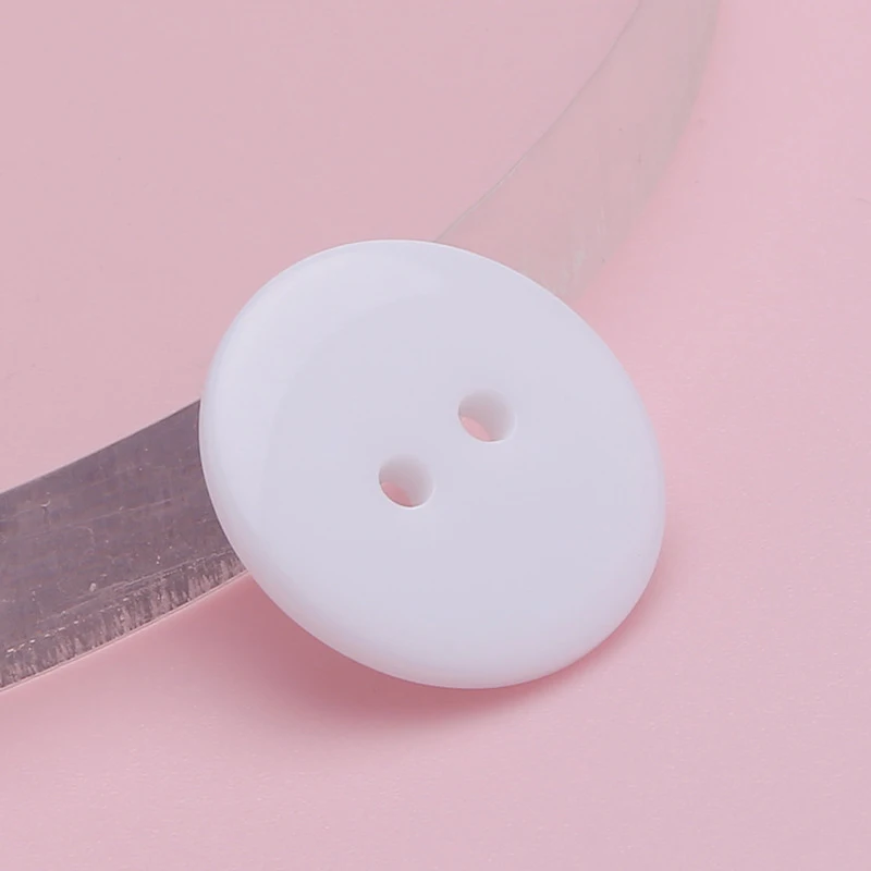 High Quality 9-30mm Two Holes Transparent White Small Buttons Bread Round Resin Sewing Buttons DIY Clothing Accessories