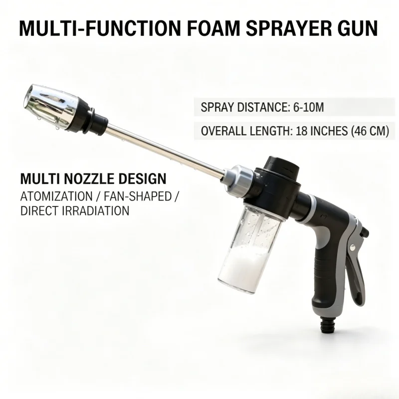 Long Rod High Pressure Water Gun Universal Metal Extension Hose Car Wash Garden Watering Tool