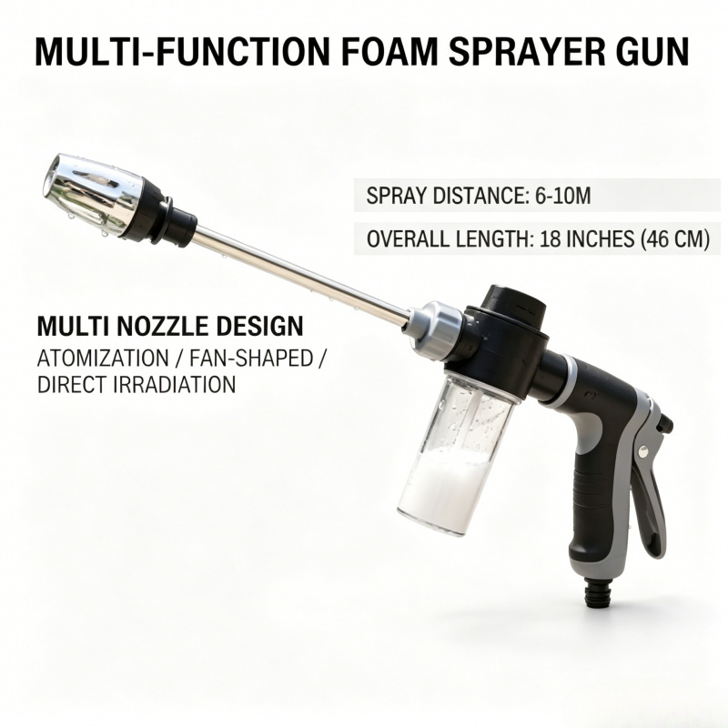  Long Rod High Pressure Water Gun Universal Metal Extension Hose Car Wash Garden Watering Tool 