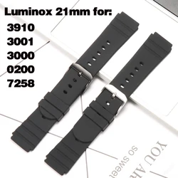 21mm Soft Silicone Strap For Luminox  0200 3901 7050 3001/3000 Men's Sports Waterproof Replacement Bracelet Watch Accessories