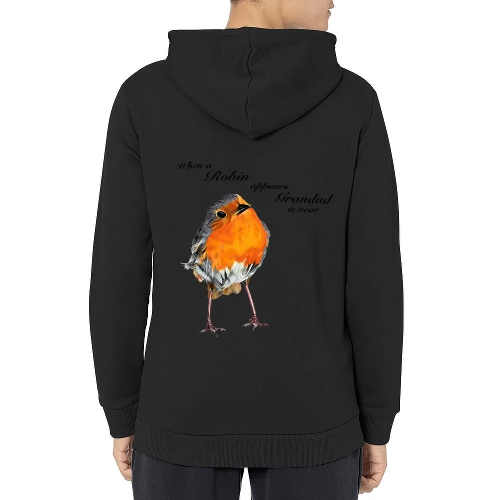 

When a Robin appears Grandad is here - Robin Redbreast - Red Robin sympathy condolence memorial in loving memory of Hoodie