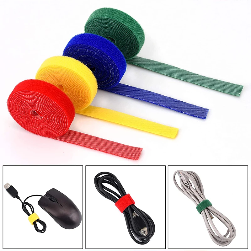 50Meter/Roll Jumbo Vel cro Adhesive Fastener Tape Wrap DIY Reusable Double Side Hook and Loop Cable Tie Wires Management Straps