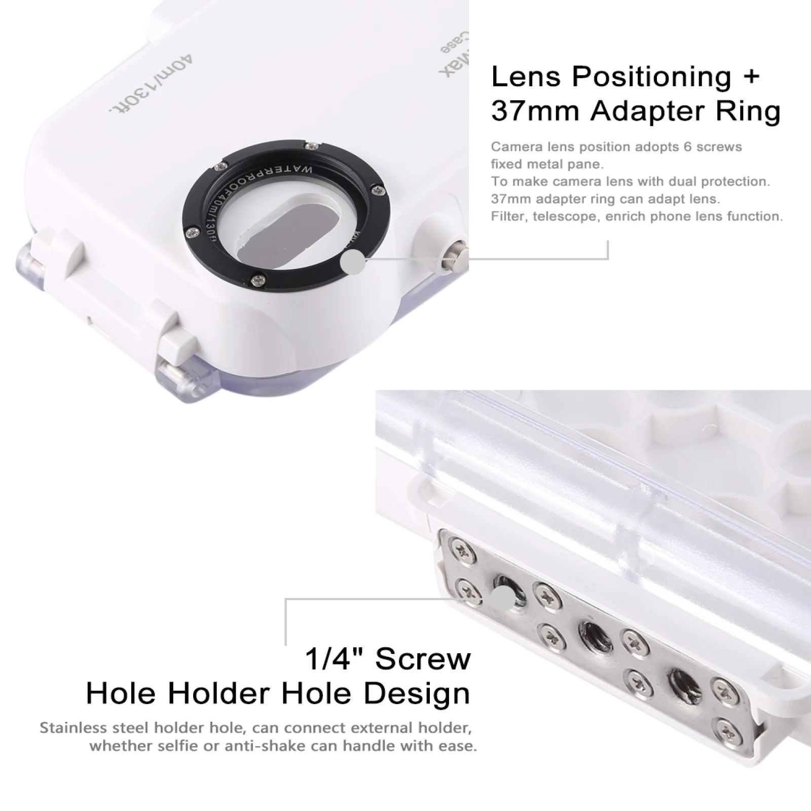 حالة غوص مضادة للماء لهاتف iphone xs max ، 40m ، 130ft ، حافظة للصور والفيديو