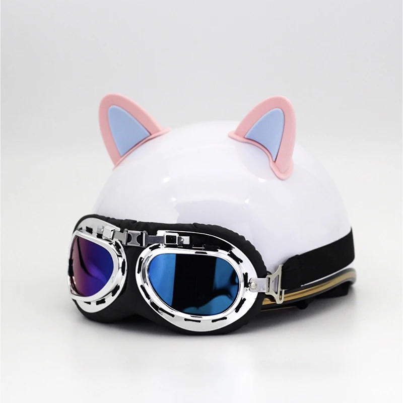 Décoration de Casque de Moto avec Oreilles de Chat, Autocollants Électriques Mignons Multicolores, Accessoires Universels, 2 Pièces