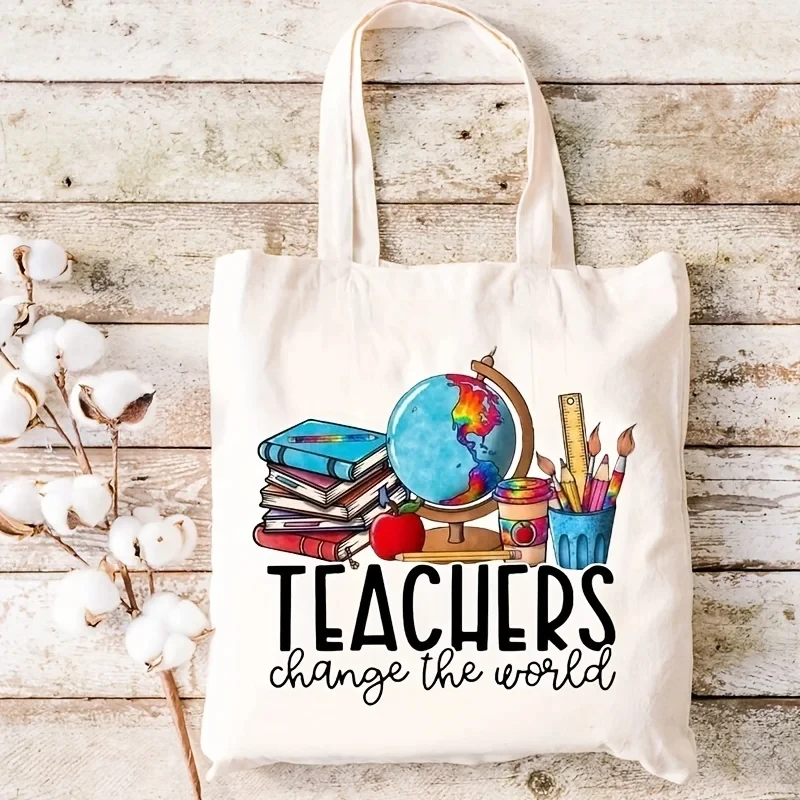 

Ladies Shopping Bag Canvas Shoulder Bag Teacher Bag Girls Handbag Large Capacity Portable Eco Fashion Shopping Bag Schoolbags