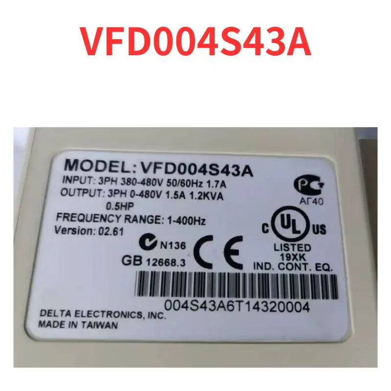 

Second-hand VFD004S43A inverter test OK Fast Shipping