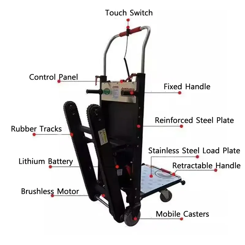500kg Electric Stair Climber Stair-Climbing Wonder with Tracks Cargo Transport Vehicle Load Capacity Furniture Appliances