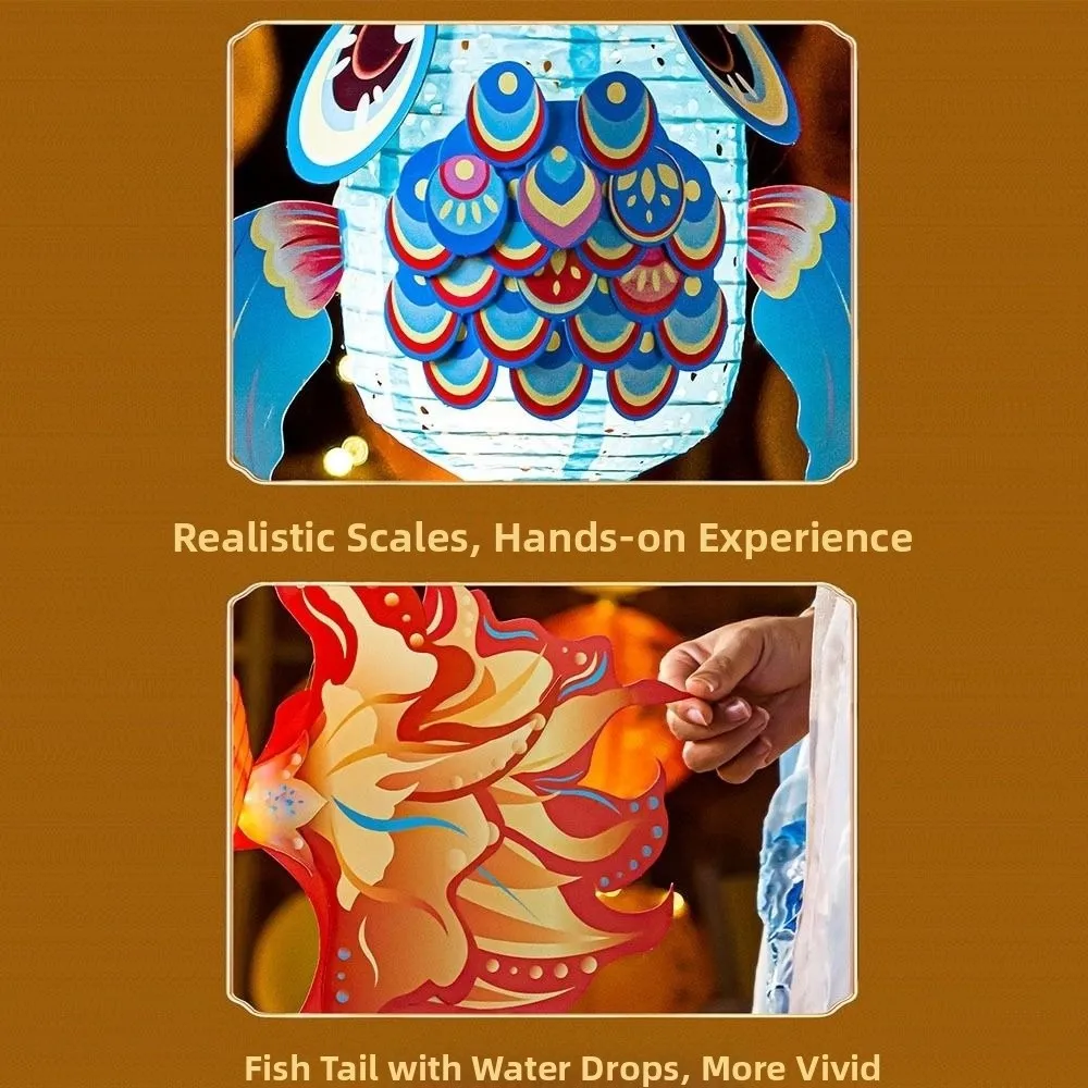 Cartoon Goldfish Mid-Autumn Festival Lantern Material Package Handmade Mid-Autumn Festival DIY Lantern Koi Lantern Festival