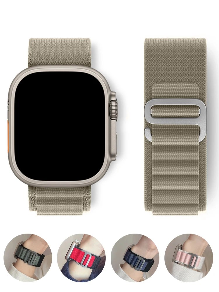 Alça Alpine Loop para Apple Watch, Ultra 2 Band, 49mm, 44mm, 40mm, 45mm, 41mm, 38mm, 42mm, 44mm, 45mm, iWatch Series 9, SE, 8, 7, 6, 5, 3