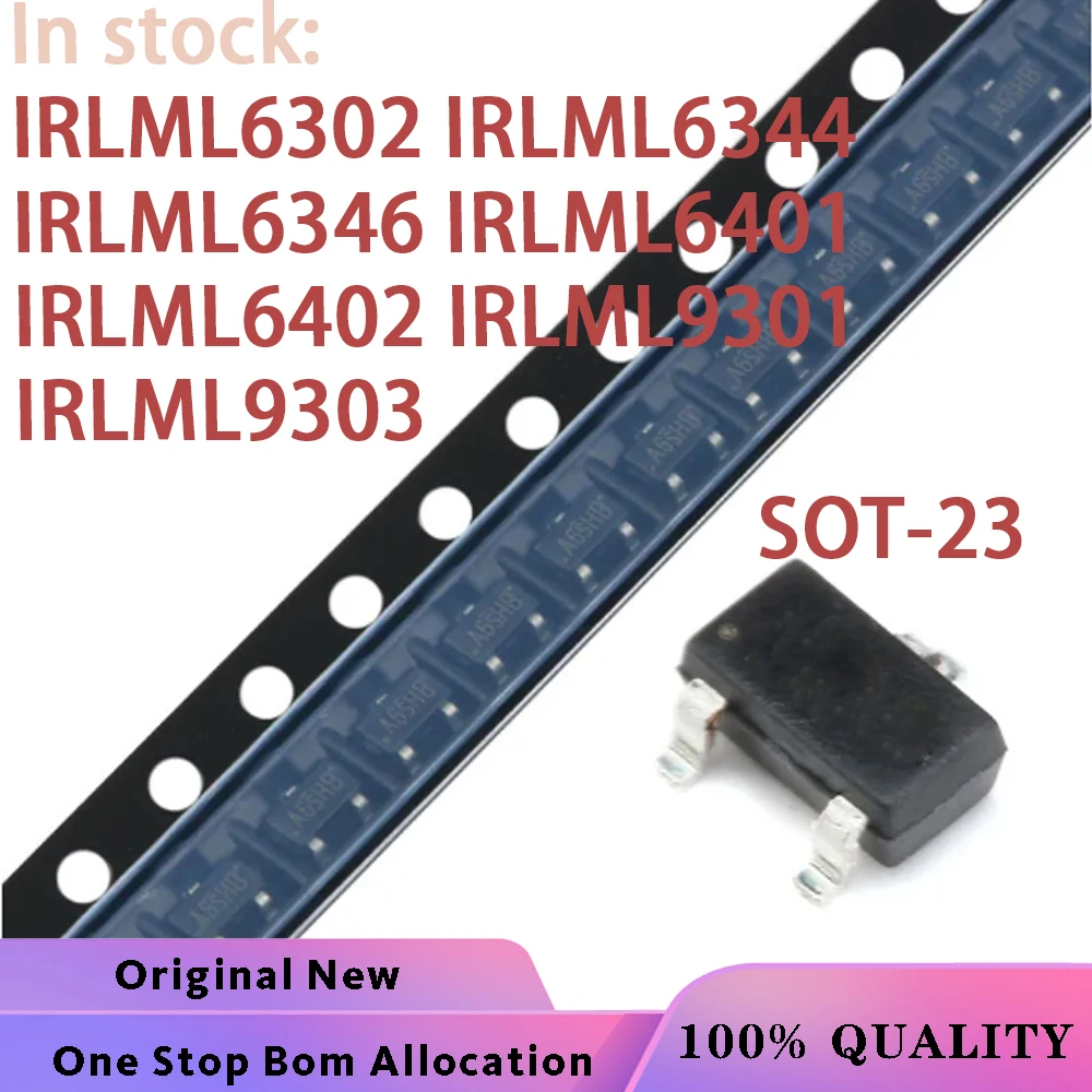 (50PCS) 100% New IRLML6302 IRLML6344 IRLML6346 IRLML6401 IRLML6402 IRLML9301 IRLML9303 SOT-23