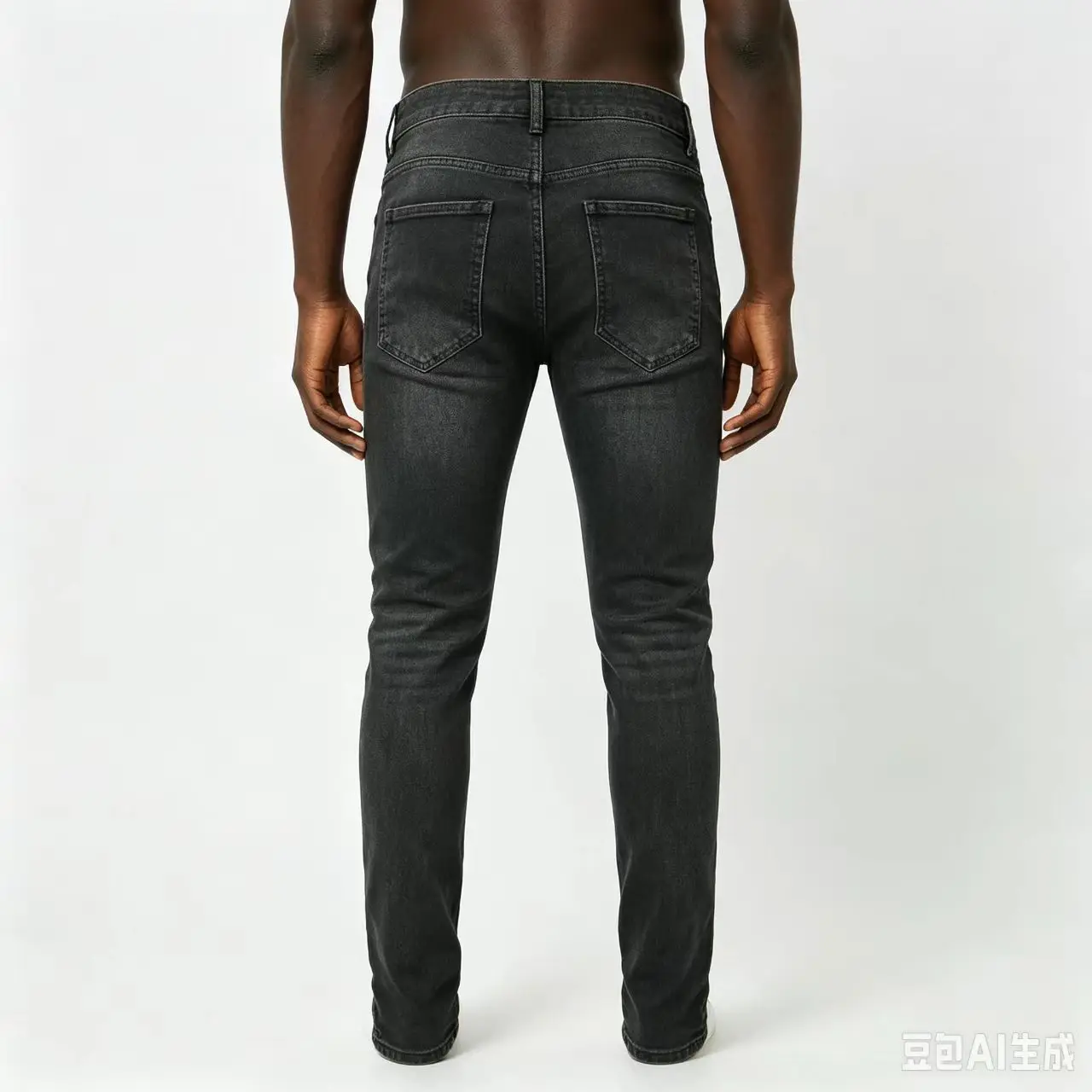 Fashionable new black men's jeans, painted, washed, nostalgic, stretchy, slim fit jeans, designer hip-hop brand pants, hombre